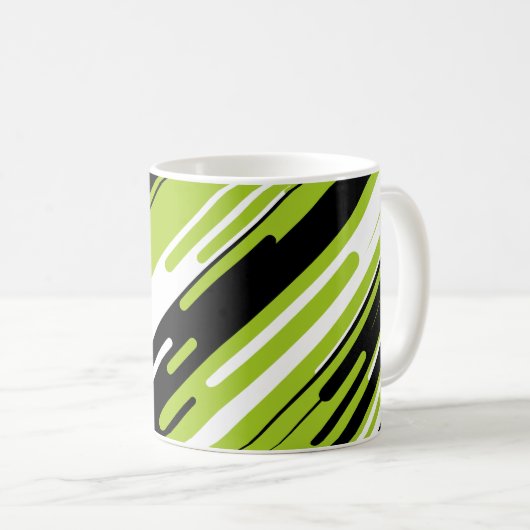 Dynamic Diagonal Striped Abstract Design Kaffeetasse (VorderseiteRechts)