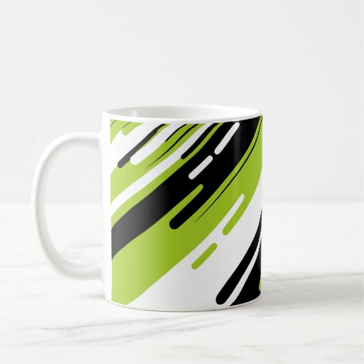 Dynamic Diagonal Striped Abstract Design Kaffeetasse (Links)