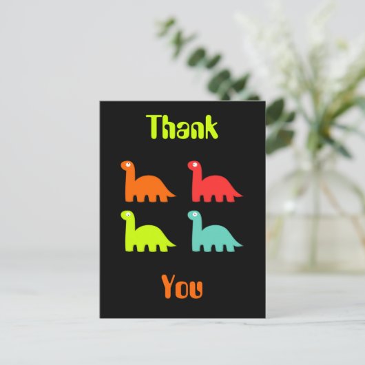 Dynamic Dinos Vielen Dank Postcard Postkarte (Stehend Vorderseite)