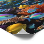 Dynamic Dolphin Pod & Fishes - Vibrant Coral Reef Poster (Ecke)