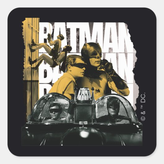 Dynamic Duo Scrapbook Fotografie Quadratischer Aufkleber (Vorderseite)