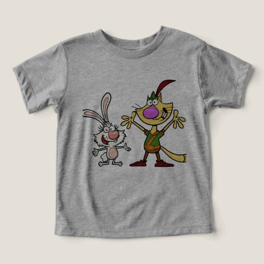 Dynamic Duo - Silly Cat and Rabbit t-shert bebe (Design Vorderseite)