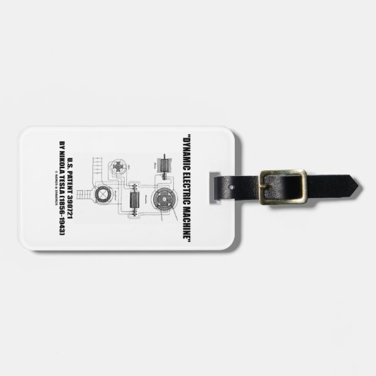 Dynamic Electric Machine U.S. Patent Nikola Tesla Gepäckanhänger (Vorderseite horizontal)