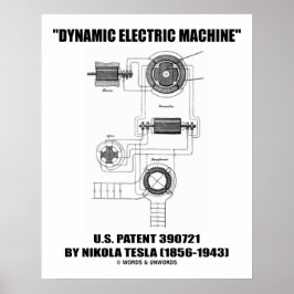 Dynamic Electric Machine US Patent von Nikola Tesl Poster