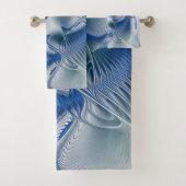 Dynamic Fantasy Abstract Blue Tones Fractal Art Badhandtuch Set (Insitu)