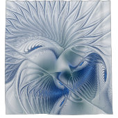 Dynamic Fantasy Abstract Blue Tones Fractal Art Duschvorhang (Vorderseite)
