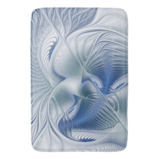 Dynamic Fantasy Abstrakt Blue Tones Fraktal Art Badematte (Vorderseite Vertikal)