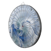 Dynamic Fantasy Abstrakt Blue Tones Fraktal Art Dartscheibe (Vorderseite rechts)