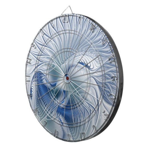 Dynamic Fantasy Abstrakt Blue Tones Fraktal Art Dartscheibe (Vorderseite rechts)