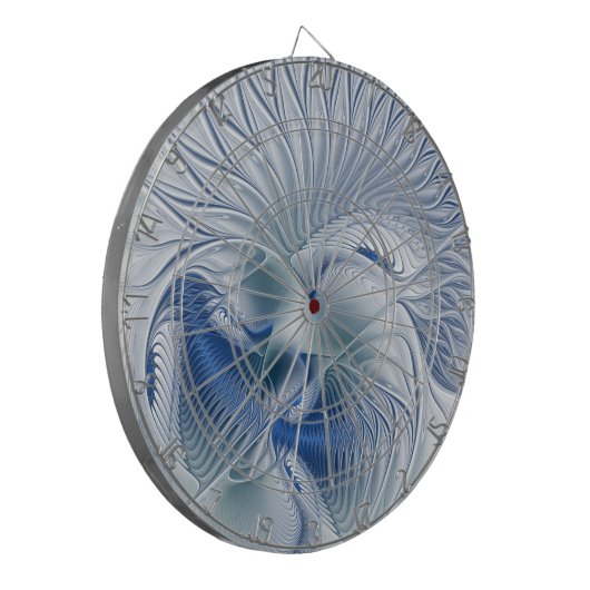 Dynamic Fantasy Abstrakt Blue Tones Fraktal Art Dartscheibe (Vorderseite Links)