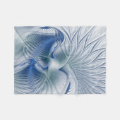 Dynamic Fantasy Abstrakt Blue Tones Fraktal Art Fleecedecke (Vorderseite (Horizontal))