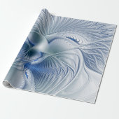 Dynamic Fantasy Abstrakt Blue Tones Fraktal Art Geschenkpapier (Ungerollt)