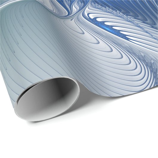 Dynamic Fantasy Abstrakt Blue Tones Fraktal Art Geschenkpapier (Rolleneckpunkt)