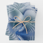 Dynamic Fantasy Abstrakt Blue Tones Fraktal Art Geschenkpapier Set (Beispiel)
