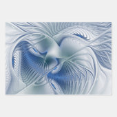 Dynamic Fantasy Abstrakt Blue Tones Fraktal Art Geschenkpapier Set (Vorderseite)