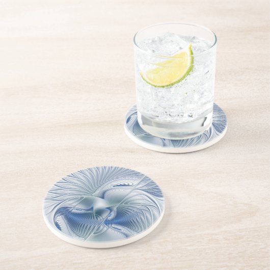 Dynamic Fantasy Abstrakt Blue Tones Fraktal Art Getränkeuntersetzer (Seite)