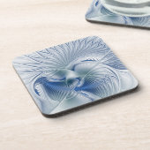 Dynamic Fantasy Abstrakt Blue Tones Fraktal Art Getränkeuntersetzer (Linke Seite)