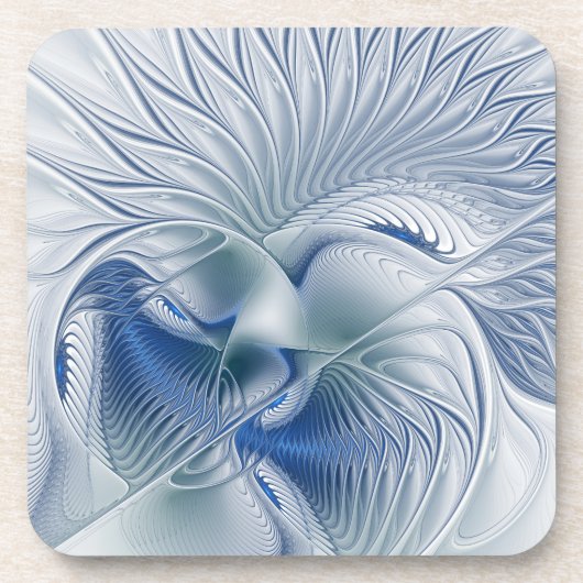 Dynamic Fantasy Abstrakt Blue Tones Fraktal Art Getränkeuntersetzer (Vorderseite)