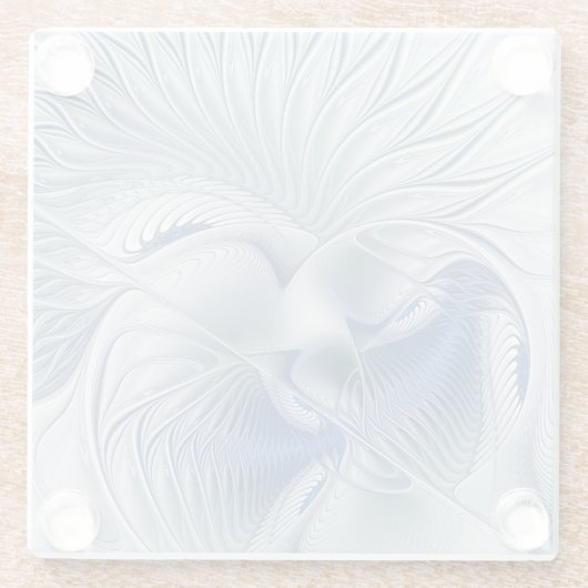 Dynamic Fantasy Abstrakt Blue Tones Fraktal Art Glasuntersetzer (Rückseite)