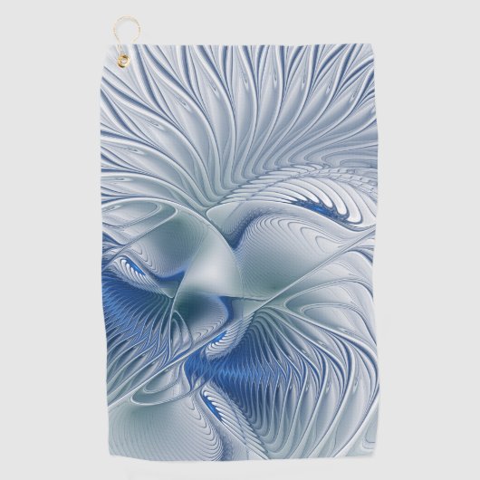 Dynamic Fantasy Abstrakt Blue Tones Fraktal Art Golfhandtuch (Vorderseite)
