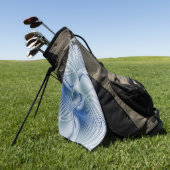 Dynamic Fantasy Abstrakt Blue Tones Fraktal Art Golfhandtuch (Gras)