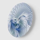 Dynamic Fantasy Abstrakt Blue Tones Fraktal Art Große Wanduhr (Winkel)