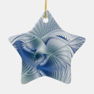 Dynamic Fantasy Abstrakt Blue Tones Fraktal Art Keramik Ornament