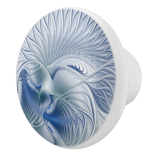 Dynamic Fantasy Abstrakt Blue Tones Fraktal Art Keramikknauf (Rechts)