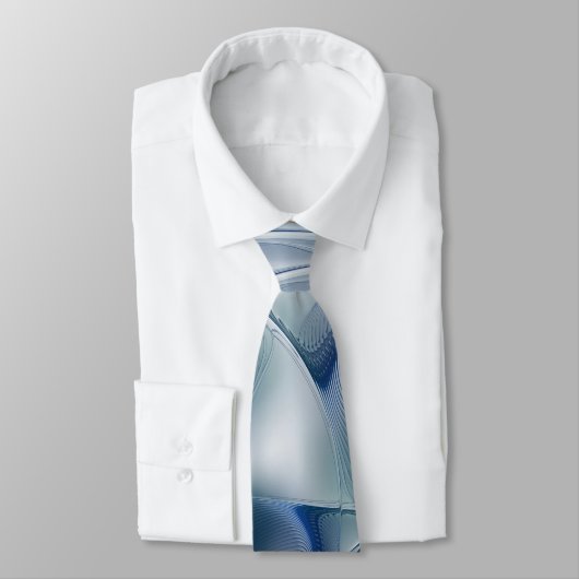 Dynamic Fantasy Abstrakt Blue Tones Fraktal Art Krawatte (Gebunden)