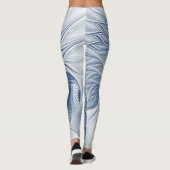 Dynamic Fantasy Abstrakt Blue Tones Fraktal Art Leggings (Rückseite)
