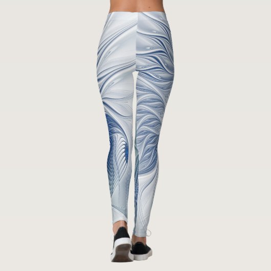 Dynamic Fantasy Abstrakt Blue Tones Fraktal Art Leggings (Rückseite)