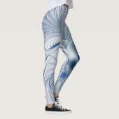 Dynamic Fantasy Abstrakt Blue Tones Fraktal Art Leggings (Rechts)