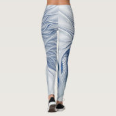 Dynamic Fantasy Abstrakt Blue Tones Fraktal Art Leggings (Rückseite)