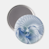 Dynamic Fantasy Abstrakt Blue Tones Fraktal Art Magnet (Vorderseite/Rückseite)