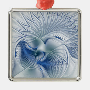 Dynamic Fantasy Abstrakt Blue Tones Fraktal Art Ornament Aus Metall