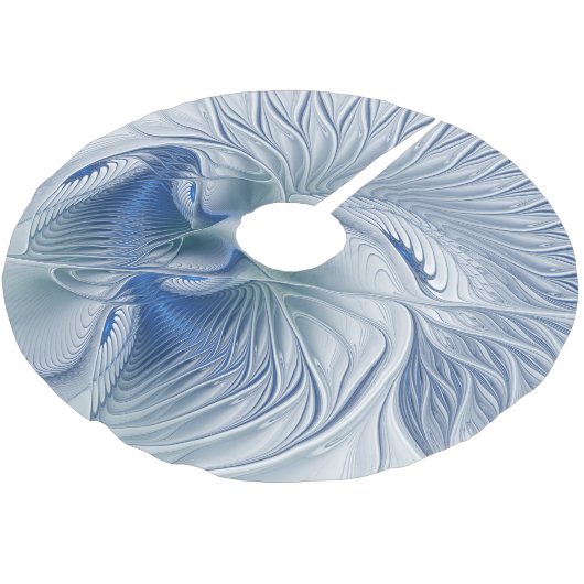 Dynamic Fantasy Abstrakt Blue Tones Fraktal Art Polyester Weihnachtsbaumdecke (Schrägansicht)