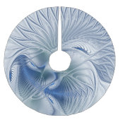 Dynamic Fantasy Abstrakt Blue Tones Fraktal Art Polyester Weihnachtsbaumdecke (Vorderseite)