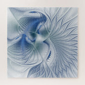 Dynamic Fantasy Abstrakt Blue Tones Fraktal Art Puzzle (Horizontal)