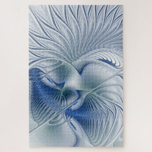 Dynamic Fantasy Abstrakt Blue Tones Fraktal Art Puzzle