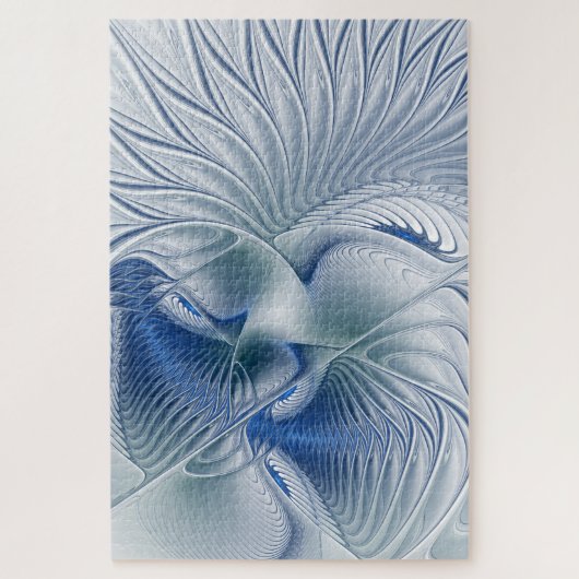 Dynamic Fantasy Abstrakt Blue Tones Fraktal Art Puzzle (Vertikal)