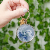 Dynamic Fantasy Abstrakt Blue Tones Fraktal Art Schlüsselanhänger (Hand)