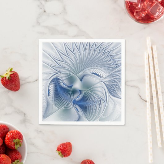 Dynamic Fantasy Abstrakt Blue Tones Fraktal Art Serviette (Beispiel)