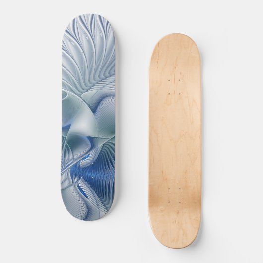 Dynamic Fantasy Abstrakt Blue Tones Fraktal Art Skateboard (Vorderseite)