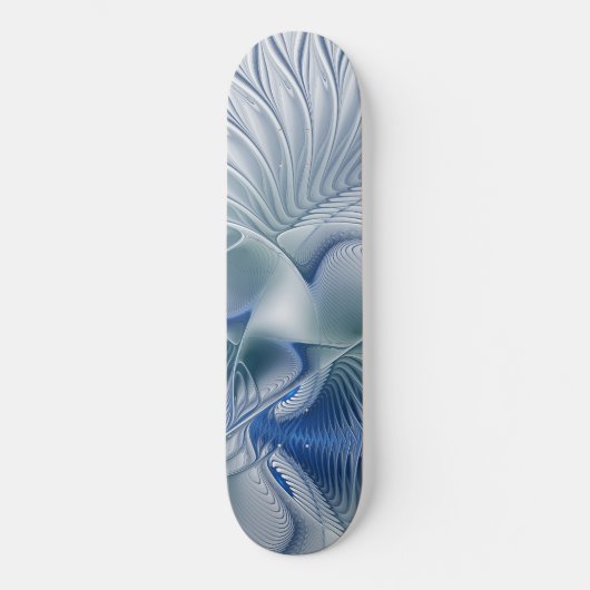 Dynamic Fantasy Abstrakt Blue Tones Fraktal Art Skateboard (Vorderseite)