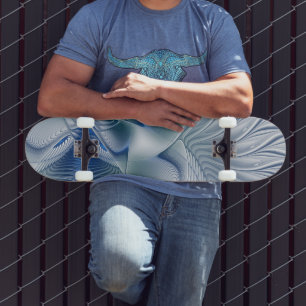 Dynamic Fantasy Abstrakt Blue Tones Fraktal Art Skateboard