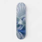 Dynamic Fantasy Abstrakt Blue Tones Fraktal Art Skateboard (Vorderseite)