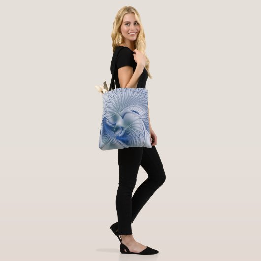 Dynamic Fantasy Abstrakt Blue Tones Fraktal Art Tasche (Am Model)
