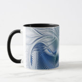 Dynamic Fantasy Abstrakt Blue Tones Fraktal Art Tasse (Links)