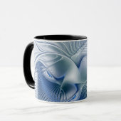 Dynamic Fantasy Abstrakt Blue Tones Fraktal Art Tasse (Vorderseite Links)