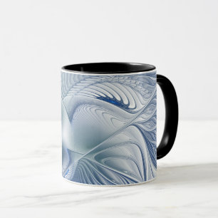 Dynamic Fantasy Abstrakt Blue Tones Fraktal Art Tasse